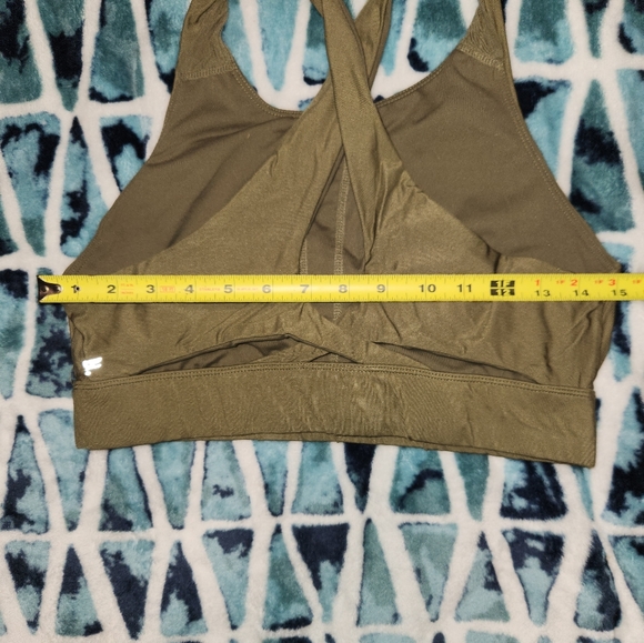 Fabletics criss-cross Army Green sport bra Size 8 - Picture 6 of 6